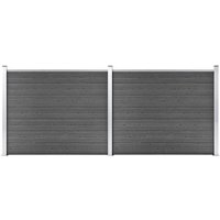 Zaunelement Set wpc 353x146 cm Schwarz - Vidaxl von VIDAXL
