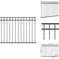Zaunfeld Stahl 1,7x1,2 m Schwarz - Zaunfeld - Stahldurchgang - Gartenzäune - Zaunpanel - Sichtschutz Zaunfeld Stahl 1,7x1,2 m Schwarz - Zaunfeld - Stahldurchgang - Gartenzäune - Zaunpanel - Sichtschutz von VIDAXL