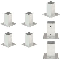 Vidaxl - Zaunpfosten & -querlatten - Living Pfostenanker 4 Stk. Verzinktes Metall 71 mm - Silber von VIDAXL