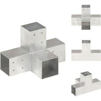 Vidaxl - Zaunpfosten & -querlatten - Living Pfostenverbinder X-Form Verzinktes Metall 81 x 81 mm - Silber von VIDAXL