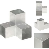 Zaunpfosten & -querlatten - Living Pfostenverbinder Y-Form Verzinktes Metall 101 x 101 mm - Silber von VIDAXL