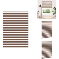 Zebrarollo Braun 160x200 cm Stoffbreite 155,9 cm Polyester - Zebra-Jalousie - Zebra-Jalousien - Zebra-Rollo - Doppelrollo von VIDAXL