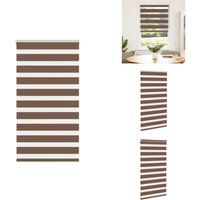Vidaxl - Zebrarollo Braun 90x100 cm Stoffbreite 85,9 cm Polyester - Zebra-Jalousie - Zebra-Jalousien - Zebra-Rollo - Doppelrollo von VIDAXL