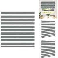 Zebrarollo Dunkelgrau 145x150cm Stoffbreite 140,9 cm Polyester - Zebra-Jalousie - Zebra-Jalousien - Zebra-Rollo - Doppelrollo von VIDAXL