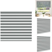 Zebrarollo Dunkelgrau 155x100 cm Stoffbreite 150,9 cm Polyester - Zebra-Jalousie - Zebra-Jalousien - Zebra-Rollo - Doppelrollo von VIDAXL