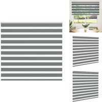 Zebrarollo Dunkelgrau 160x150cm Stoffbreite 155,9 cm Polyester - Zebra-Jalousie - Zebra-Jalousien - Zebra-Rollo - Doppelrollo von VIDAXL