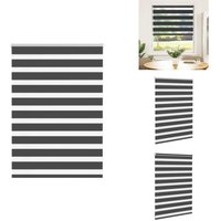 Vidaxl - Zebrarollo Schwarz 105x100 cm Stoffbreite 100,9 cm Polyester - Zebra-Jalousie - Zebra-Jalousien - Zebra-Rollo - Doppelrollo von VIDAXL