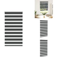 Zebrarollo Schwarz 75x100 cm Stoffbreite 70,9 cm Polyester - Zebra-Jalousie - Zebra-Jalousien - Zebra-Rollo - Doppelrollo von VIDAXL