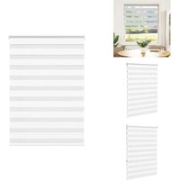 Zebrarollo Weiß 105x150 cm Stoffbreite 100,9 cm Polyester - Zebra-Jalousie - Zebra-Jalousien - Zebra-Rollo - Doppelrollo von VIDAXL