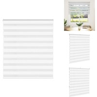 Zebrarollo Weiß 130x150 cm Stoffbreite 125,9 cm Polyester - Zebra-Jalousie - Zebra-Jalousien - Zebra-Rollo - Doppelrollo von VIDAXL