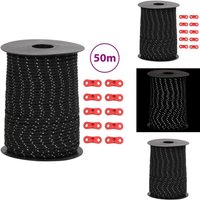Zeltleine Reflektierend mit Seilspannern 50 m 3 mm - Campingausrüstung - Zeltausrüstung - Abspannseil - Zeltleine - Reflektorband von VIDAXL