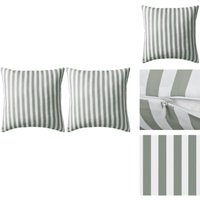 Zierkissen - Living Gartenkissen 2 Stk. Streifenmuster 45 x 45 cm Grau von VIDAXL