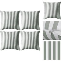 Zierkissen - Living Gartenkissen 4 Stk. Streifenmuster 45 x 45 cm Grau - Grau Zierkissen - Living Gartenkissen 4 Stk. Streifenmuster 45 x 45 cm Grau - Grau von VIDAXL