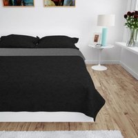 Zweiseitige Tagesdecke Gesteppt 230 x 260 cm Grau und Schwarz vidaXL Zweiseitige Tagesdecke Gesteppt 230 x 260 cm Grau und Schwarz vidaXL von VIDAXL