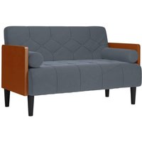 Zweisitzer-Sofa mit Nackenrollen Dunkelgrau 110 cm Samt Vidaxl von VIDAXL