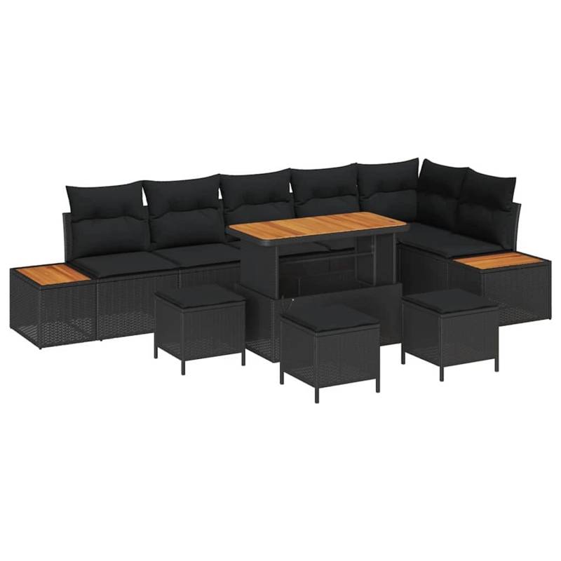 vidaXL 10-Teiliges Garten-Sofa-Set mit Kissen in Schwarz aus Poly Rattan und Akazie 3362939 vidaXL 10-Teiliges Garten-Sofa-Set mit Kissen in Schwarz aus Poly Rattan und Akazie 3362939 von VIDAXL