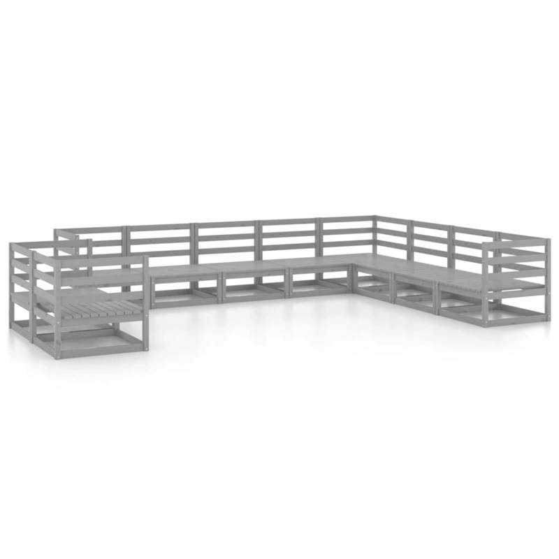 vidaXL 10-tlg Garten-Lounge-Set Grau Kiefer Massivholz Modell 12 von VIDAXL