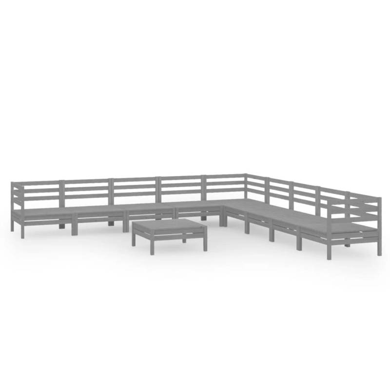 vidaXL 10-tlg Garten-Lounge-Set Massivholz Kiefer Grau Modell 8 von VIDAXL