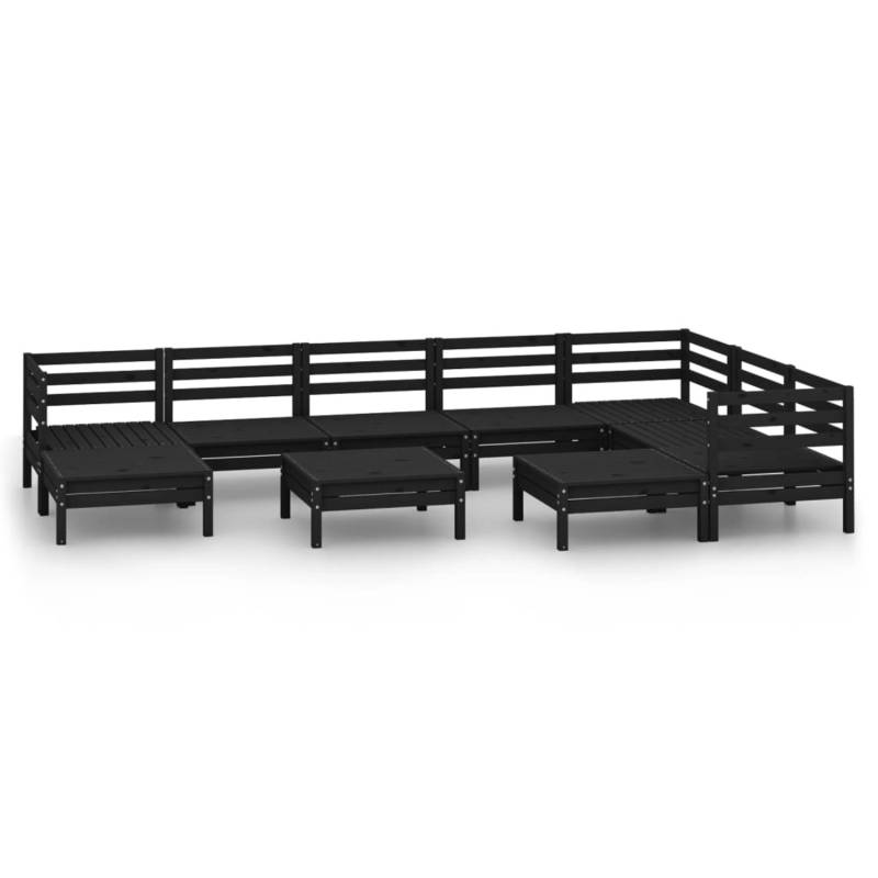 vidaXL 10-tlg Garten-Lounge-Set Massivholz Kiefer Schwarz Modell 1 von VIDAXL