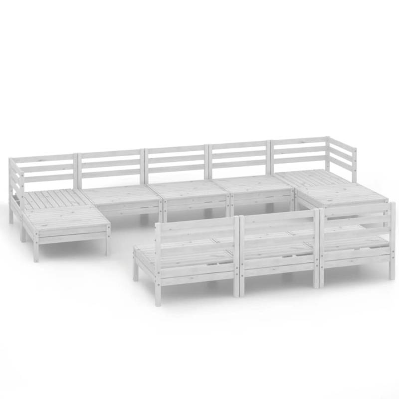 vidaXL 10-tlg Garten-Lounge-Set Weiß Kiefer Massivholz Modell 13 von VIDAXL