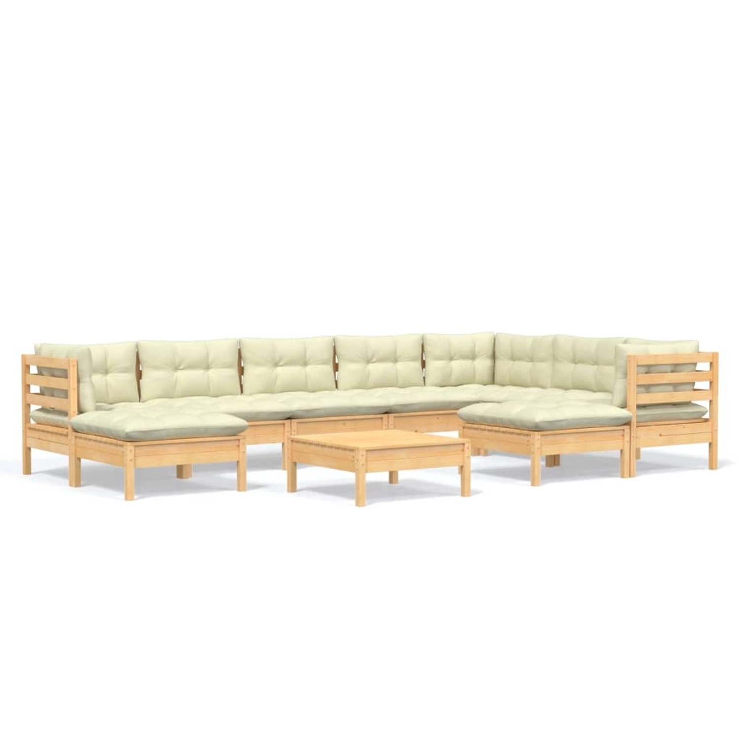 vidaXL 10-tlg Garten-Lounge-Set mit Creme Kissen Massivholz Kiefer Modell 2 vidaXL 10-tlg Garten-Lounge-Set mit Creme Kissen Massivholz Kiefer Modell 2 von VIDAXL