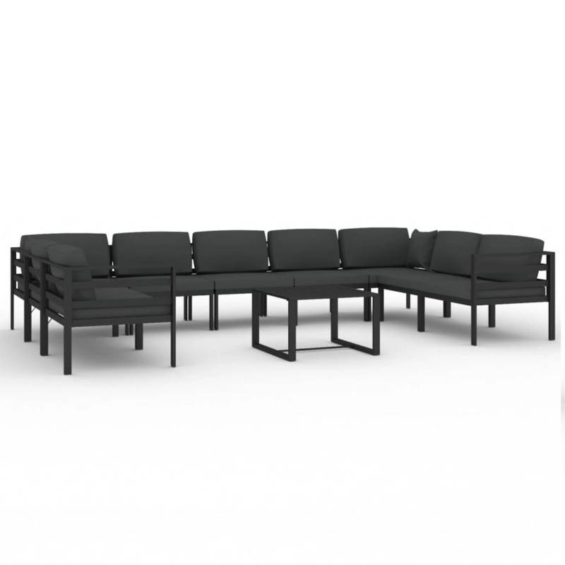 vidaXL 10-tlg Garten-Lounge-Set mit Kissen Aluminium Anthrazit Modell 1 von VIDAXL