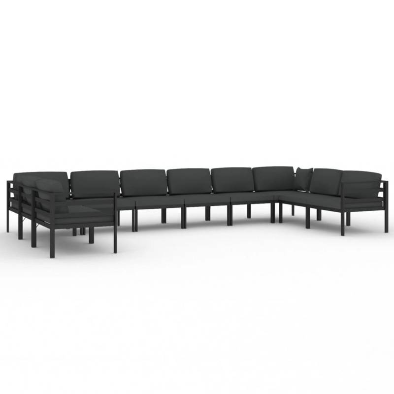 vidaXL 10-tlg Garten-Lounge-Set mit Kissen Aluminium Anthrazit Modell 2 von VIDAXL
