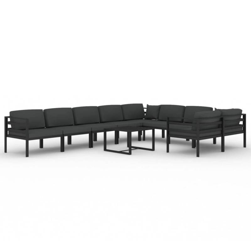 vidaXL 10-tlg Garten-Lounge-Set mit Kissen Aluminium Anthrazit Modell 4 von VIDAXL