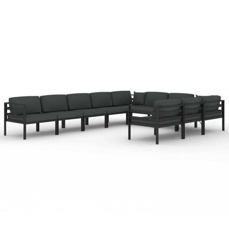 vidaXL 10-tlg Garten-Lounge-Set mit Kissen Aluminium Anthrazit Modell 5 von VIDAXL