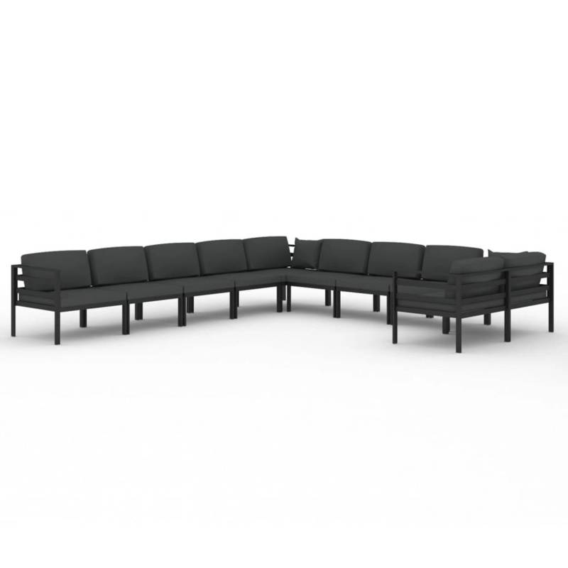 vidaXL 10-tlg Garten-Lounge-Set mit Kissen Aluminium Anthrazit Modell 6 von VIDAXL
