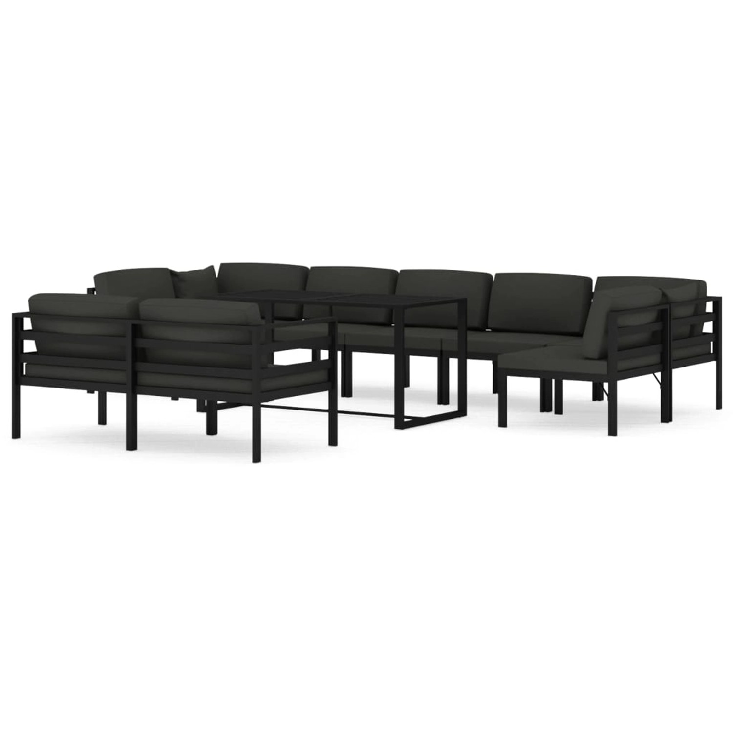 vidaXL 10-tlg Garten-Lounge-Set mit Kissen Aluminium Anthrazit Modell 7 vidaXL 10-tlg Garten-Lounge-Set mit Kissen Aluminium Anthrazit Modell 7 von VIDAXL