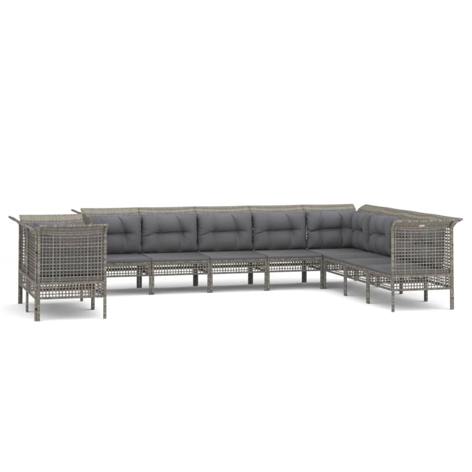 vidaXL 10-tlg Garten-Lounge-Set mit Kissen Grau Poly Rattan Modell 67 vidaXL 10-tlg Garten-Lounge-Set mit Kissen Grau Poly Rattan Modell 67 von VIDAXL