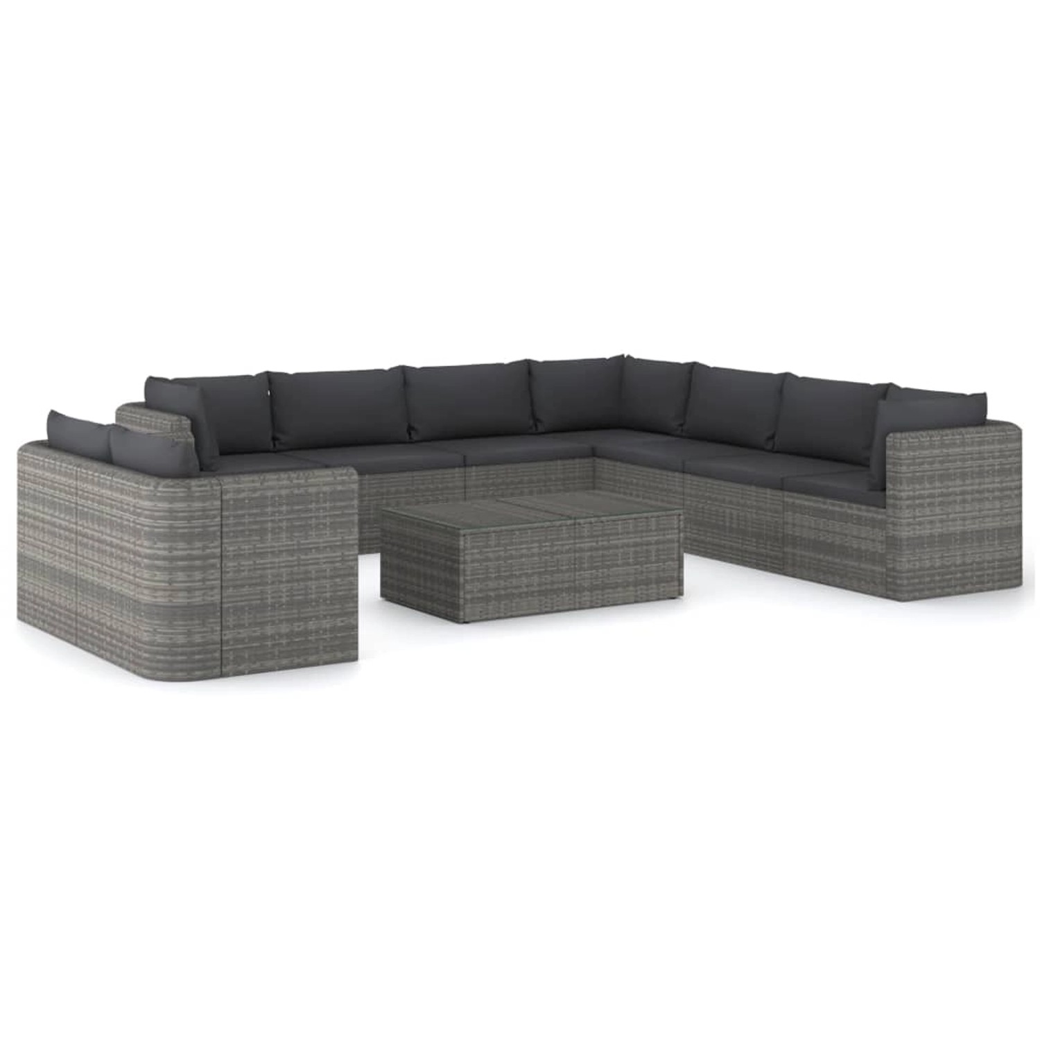 vidaXL 10-tlg Garten-Lounge-Set mit Kissen Poly Rattan Grau Modell 1 vidaXL 10-tlg Garten-Lounge-Set mit Kissen Poly Rattan Grau Modell 1 von VIDAXL