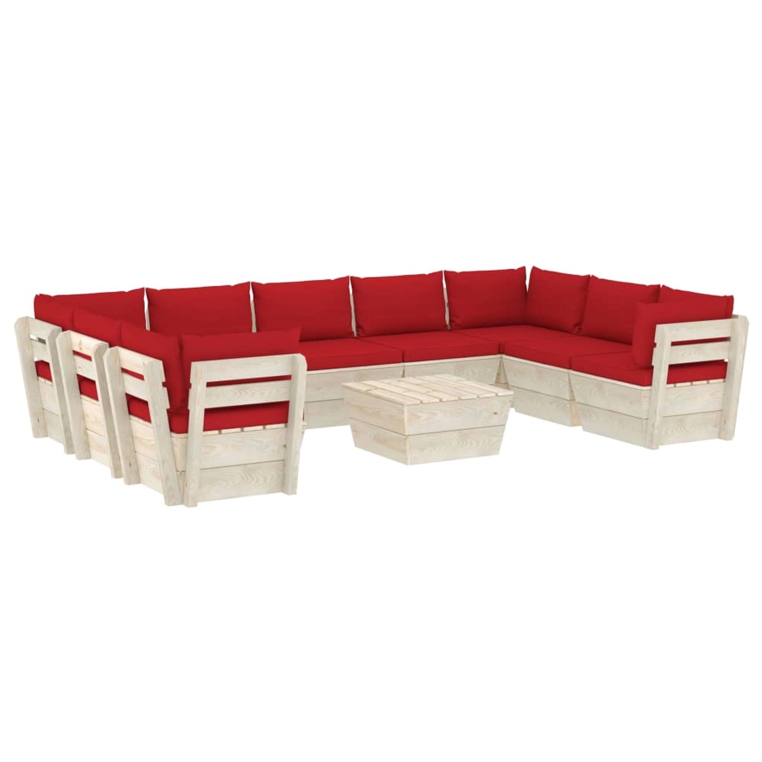vidaXL 10-tlg Garten-Sofagarnitur aus Paletten mit Kissen Fichtenholz Modell 7 vidaXL 10-tlg Garten-Sofagarnitur aus Paletten mit Kissen Fichtenholz Modell 7 von VIDAXL