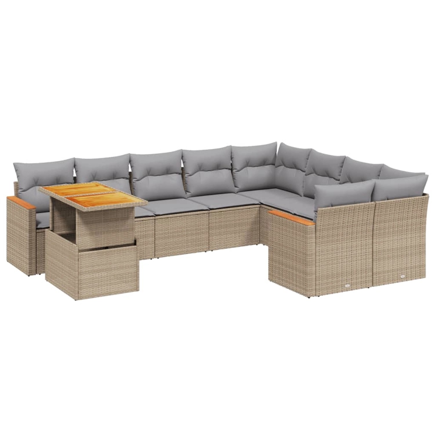 vidaXL 10-tlg Garten-Sofagarnitur mit Kissen Beige Poly Rattan Modell 206 vidaXL 10-tlg Garten-Sofagarnitur mit Kissen Beige Poly Rattan Modell 206 von VIDAXL