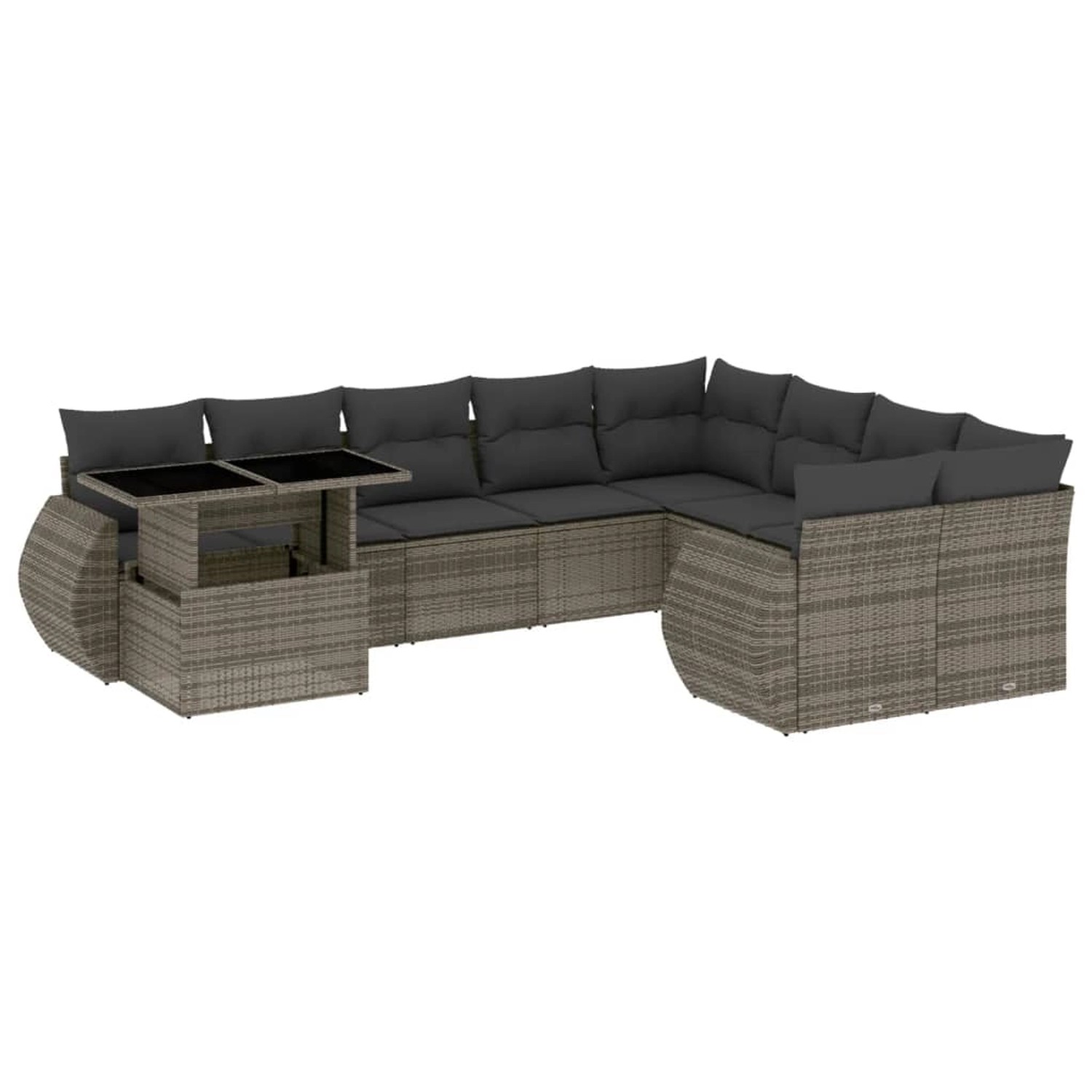 vidaXL 10-tlg Garten-Sofagarnitur mit Kissen Grau Poly Rattan Modell 106 vidaXL 10-tlg Garten-Sofagarnitur mit Kissen Grau Poly Rattan Modell 106 von VIDAXL