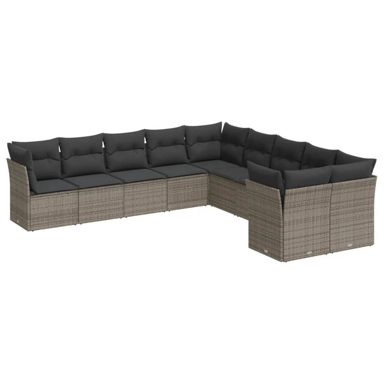 vidaXL 10-tlg Garten-Sofagarnitur mit Kissen Grau Poly Rattan Modell 45 vidaXL 10-tlg Garten-Sofagarnitur mit Kissen Grau Poly Rattan Modell 45 von VIDAXL