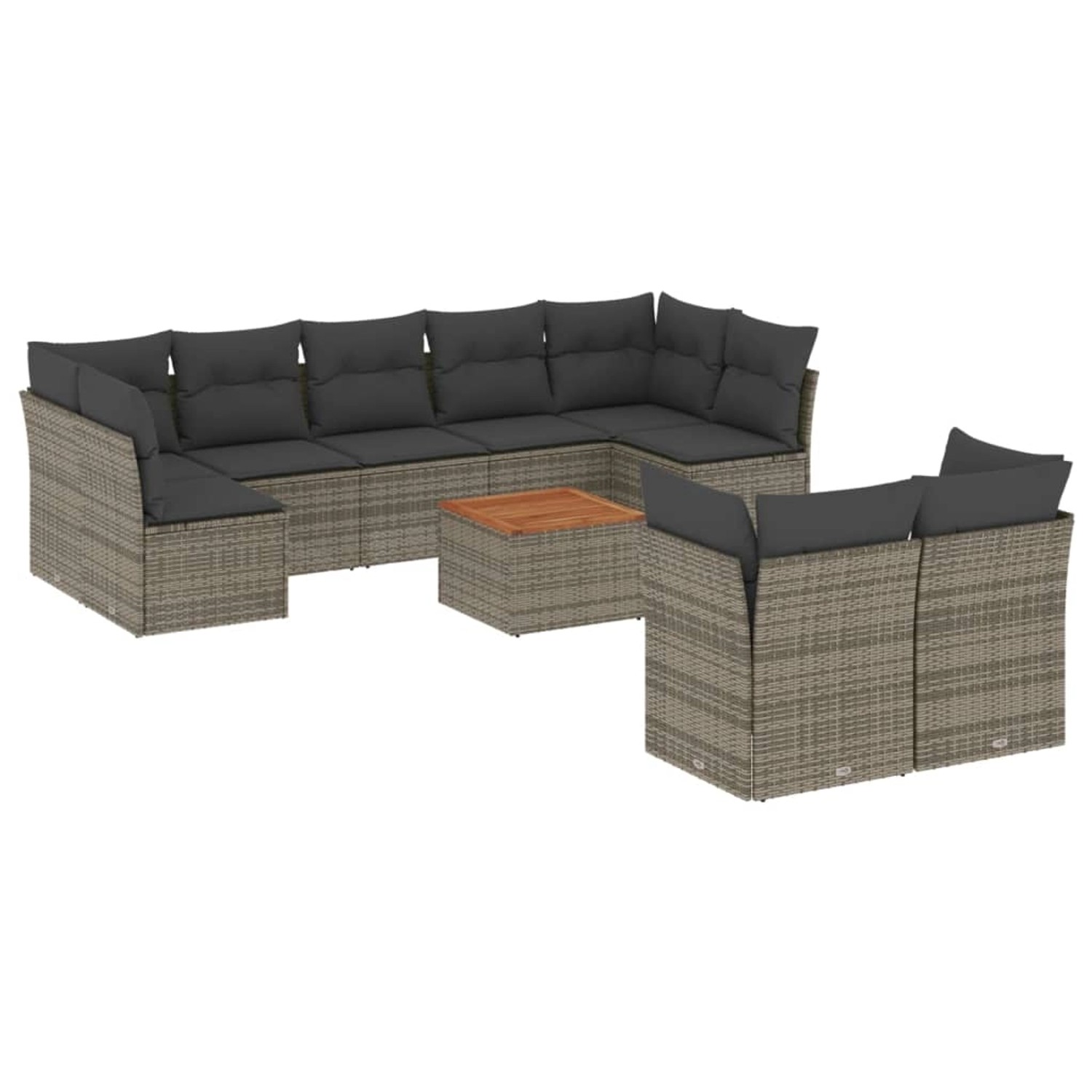 vidaXL 10-tlg Garten-Sofagarnitur mit Kissen Grau Poly Rattan Modell 67 vidaXL 10-tlg Garten-Sofagarnitur mit Kissen Grau Poly Rattan Modell 67 von VIDAXL