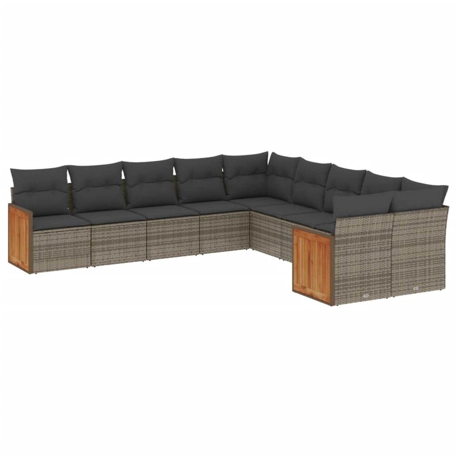 vidaXL 10-tlg Garten-Sofagarnitur mit Kissen Grau Poly Rattan Modell 74 vidaXL 10-tlg Garten-Sofagarnitur mit Kissen Grau Poly Rattan Modell 74 von VIDAXL