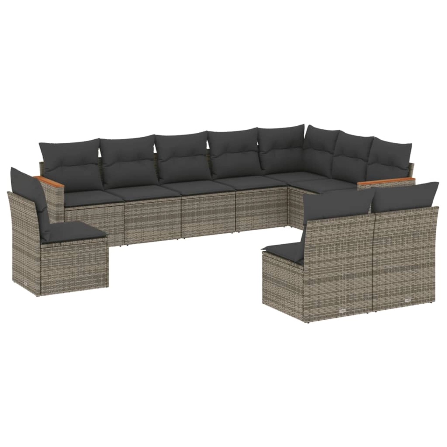 vidaXL 10-tlg Garten-Sofagarnitur mit Kissen Grau Poly Rattan Modell 83 vidaXL 10-tlg Garten-Sofagarnitur mit Kissen Grau Poly Rattan Modell 83 von VIDAXL