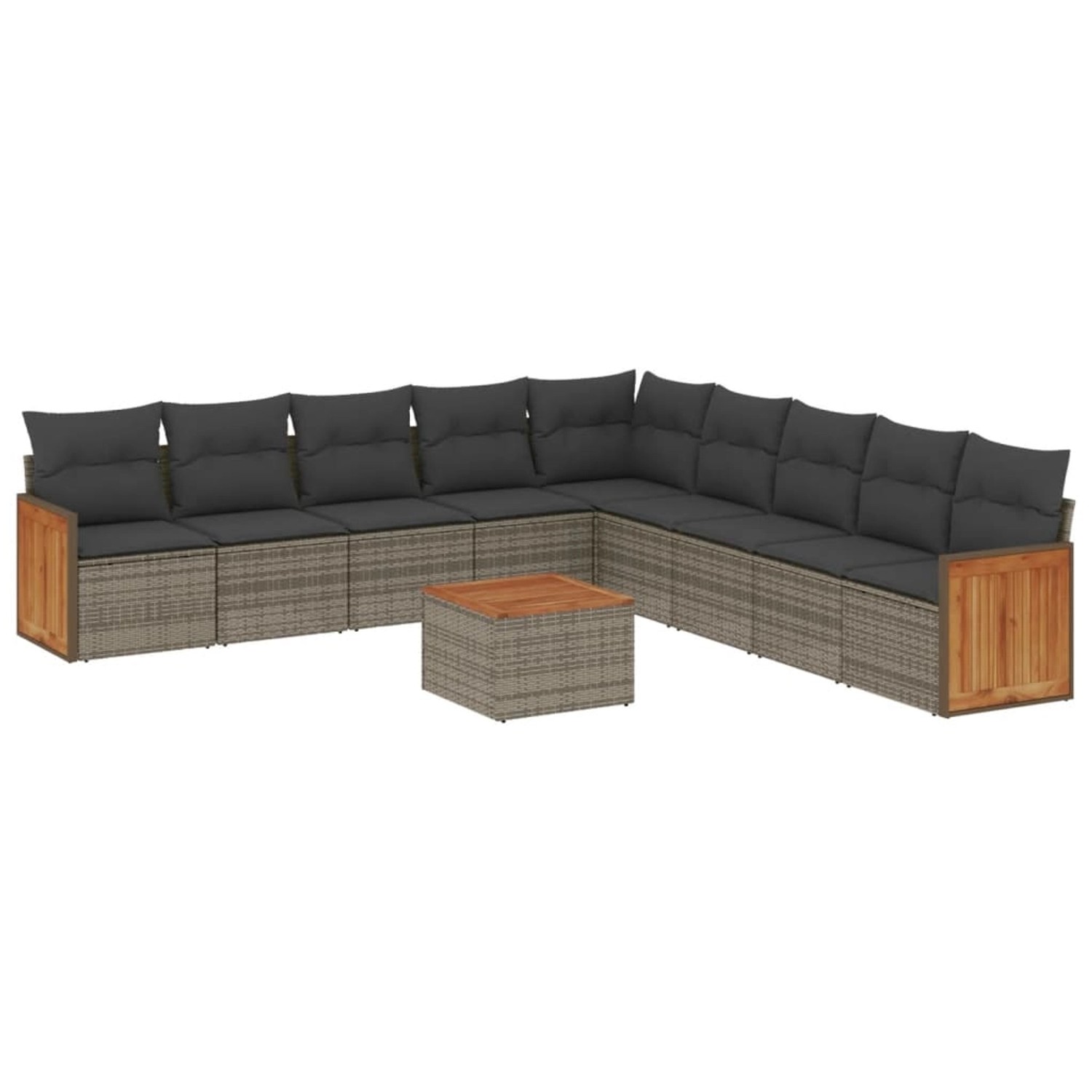 vidaXL 10-tlg Garten-Sofagarnitur mit Kissen Grau Poly Rattan Modell 92 vidaXL 10-tlg Garten-Sofagarnitur mit Kissen Grau Poly Rattan Modell 92 von VIDAXL