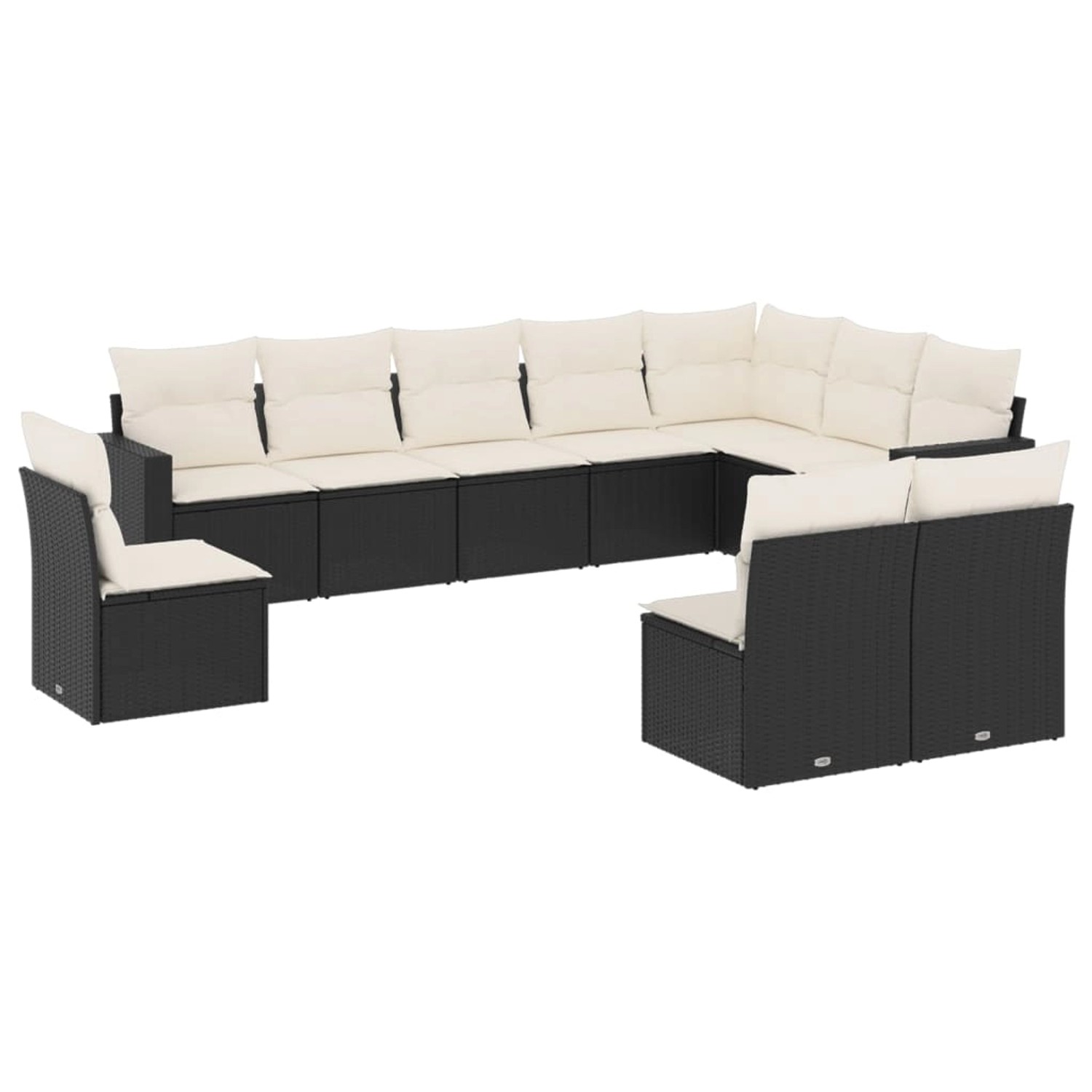 vidaXL 10-tlg Garten-Sofagarnitur mit Kissen Schwarz Poly Rattan Modell 14 vidaXL 10-tlg Garten-Sofagarnitur mit Kissen Schwarz Poly Rattan Modell 14 von VIDAXL