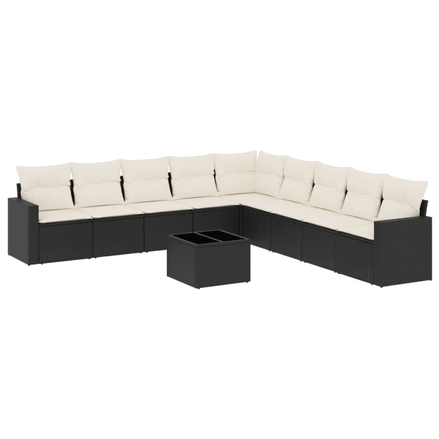 vidaXL 10-tlg Garten-Sofagarnitur mit Kissen Schwarz Poly Rattan Modell 2 vidaXL 10-tlg Garten-Sofagarnitur mit Kissen Schwarz Poly Rattan Modell 2 von VIDAXL
