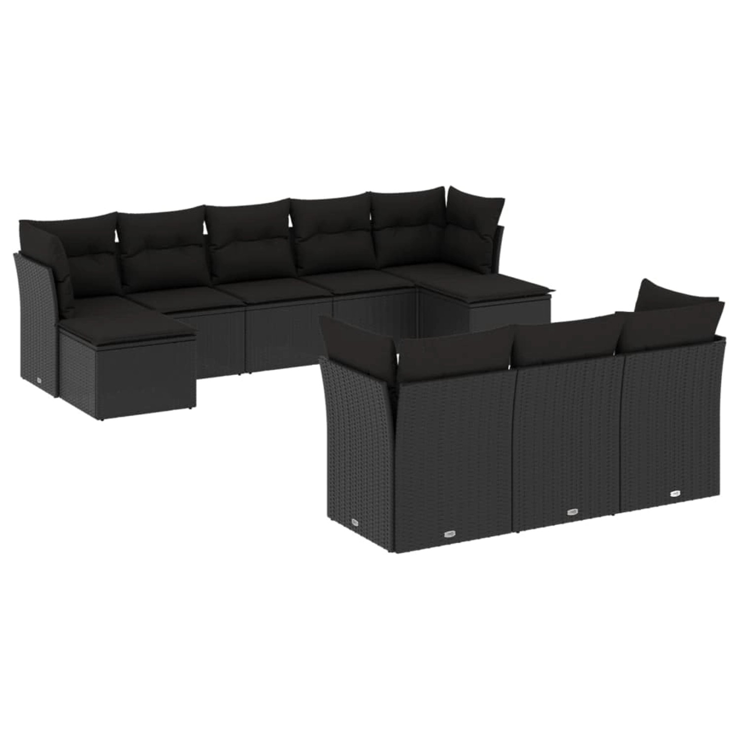 vidaXL 10-tlg Garten-Sofagarnitur mit Kissen Schwarz Poly Rattan Modell 20 vidaXL 10-tlg Garten-Sofagarnitur mit Kissen Schwarz Poly Rattan Modell 20 von VIDAXL