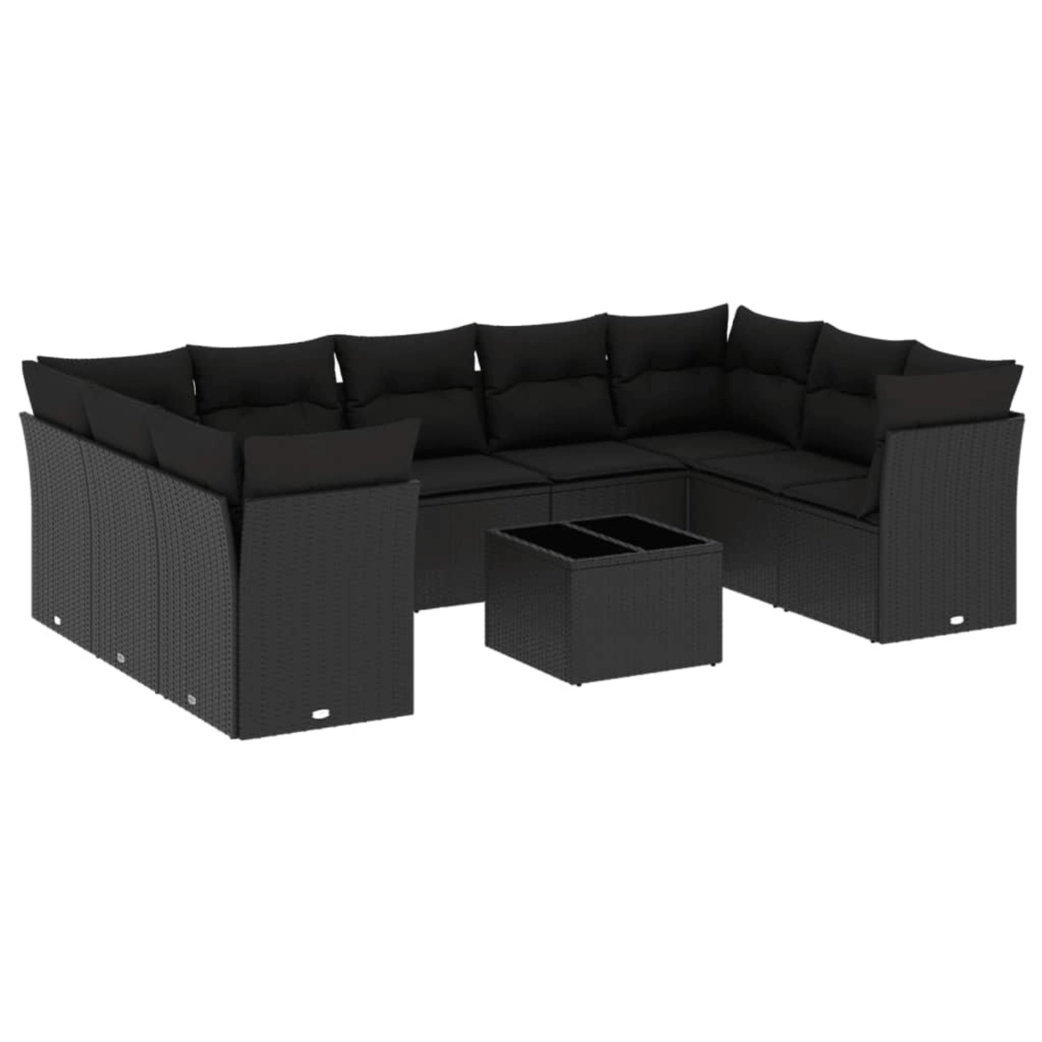 vidaXL 10-tlg Garten-Sofagarnitur mit Kissen Schwarz Poly Rattan Modell 23 vidaXL 10-tlg Garten-Sofagarnitur mit Kissen Schwarz Poly Rattan Modell 23 von VIDAXL