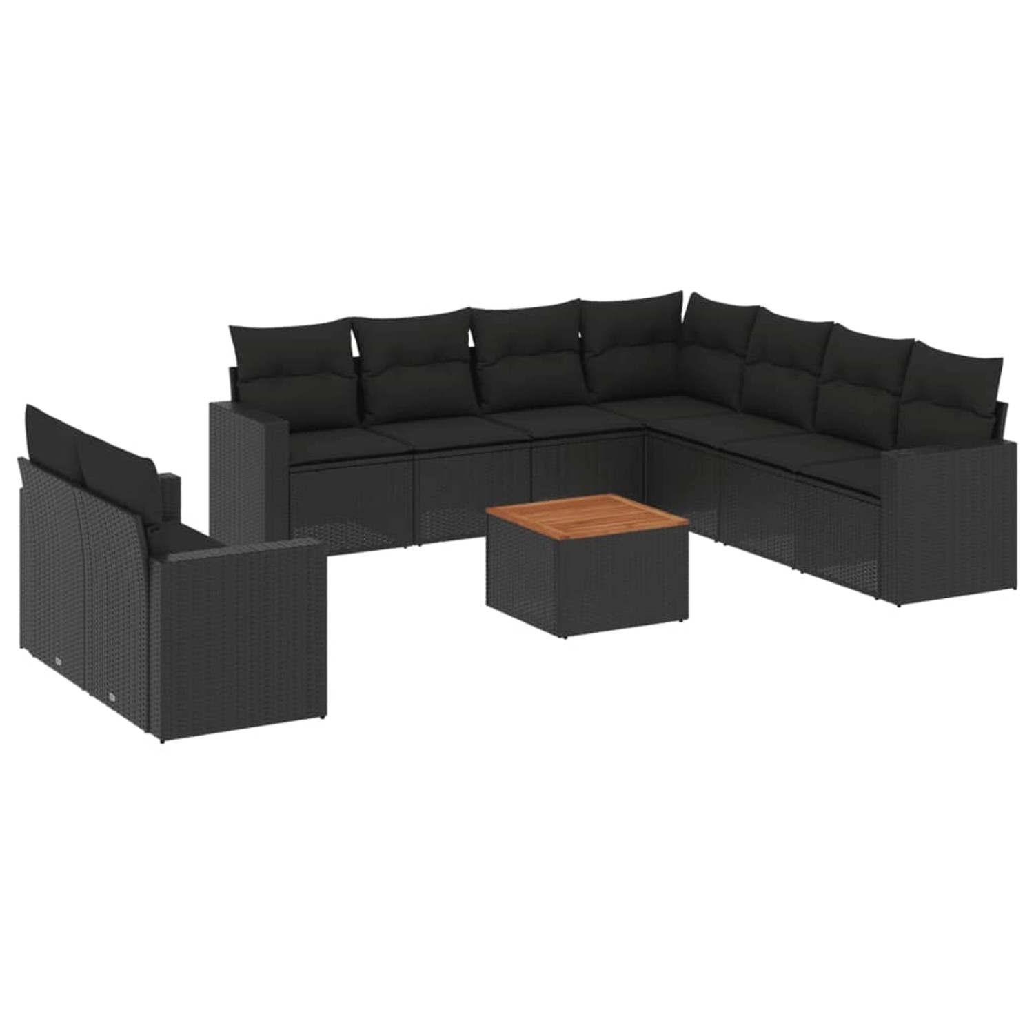 vidaXL 10-tlg Garten-Sofagarnitur mit Kissen Schwarz Poly Rattan Modell 40 vidaXL 10-tlg Garten-Sofagarnitur mit Kissen Schwarz Poly Rattan Modell 40 von VIDAXL