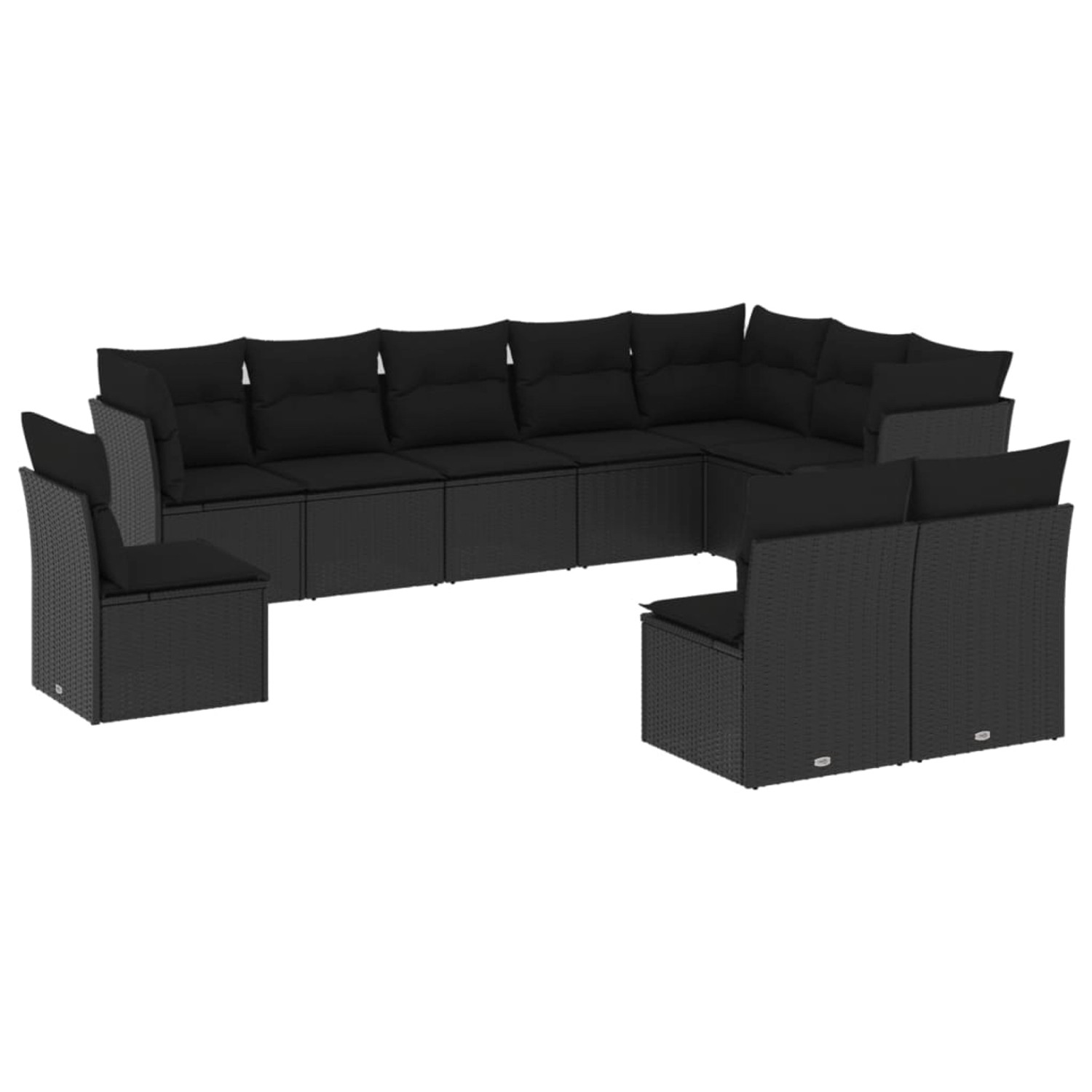 vidaXL 10-tlg Garten-Sofagarnitur mit Kissen Schwarz Poly Rattan Modell 47 vidaXL 10-tlg Garten-Sofagarnitur mit Kissen Schwarz Poly Rattan Modell 47 von VIDAXL
