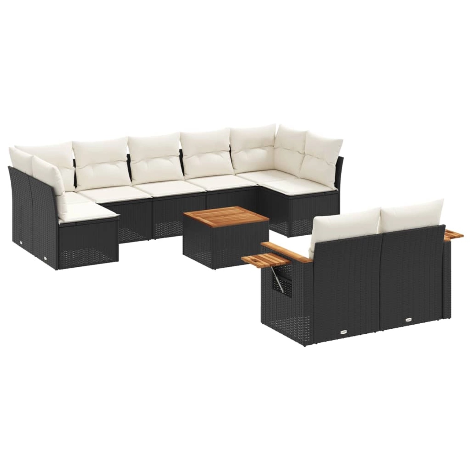 vidaXL 10-tlg Garten-Sofagarnitur mit Kissen Schwarz Poly Rattan Modell 71 vidaXL 10-tlg Garten-Sofagarnitur mit Kissen Schwarz Poly Rattan Modell 71 von VIDAXL