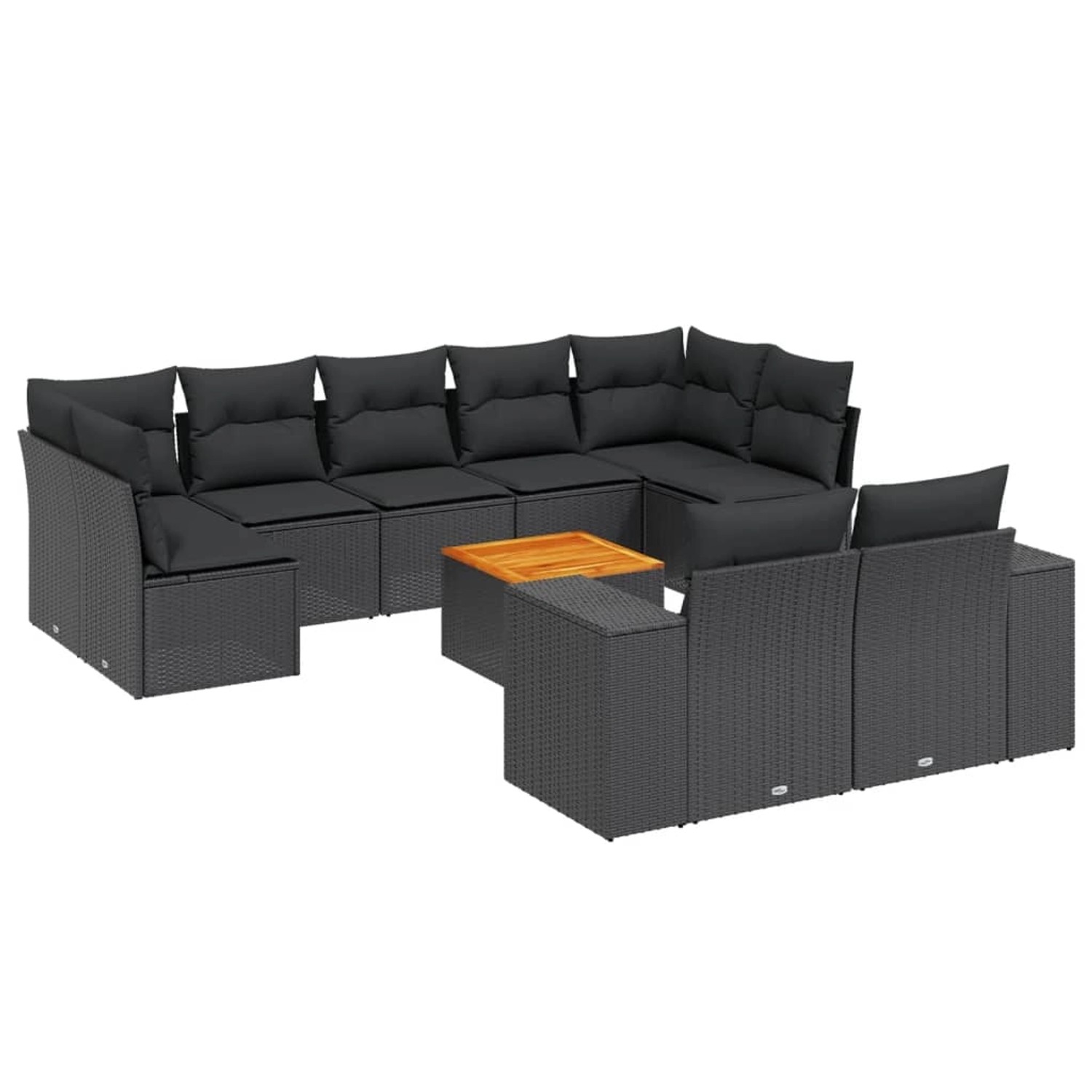vidaXL 10-tlg Garten-Sofagarnitur mit Kissen Schwarz Poly Rattan Modell 89 vidaXL 10-tlg Garten-Sofagarnitur mit Kissen Schwarz Poly Rattan Modell 89 von VIDAXL
