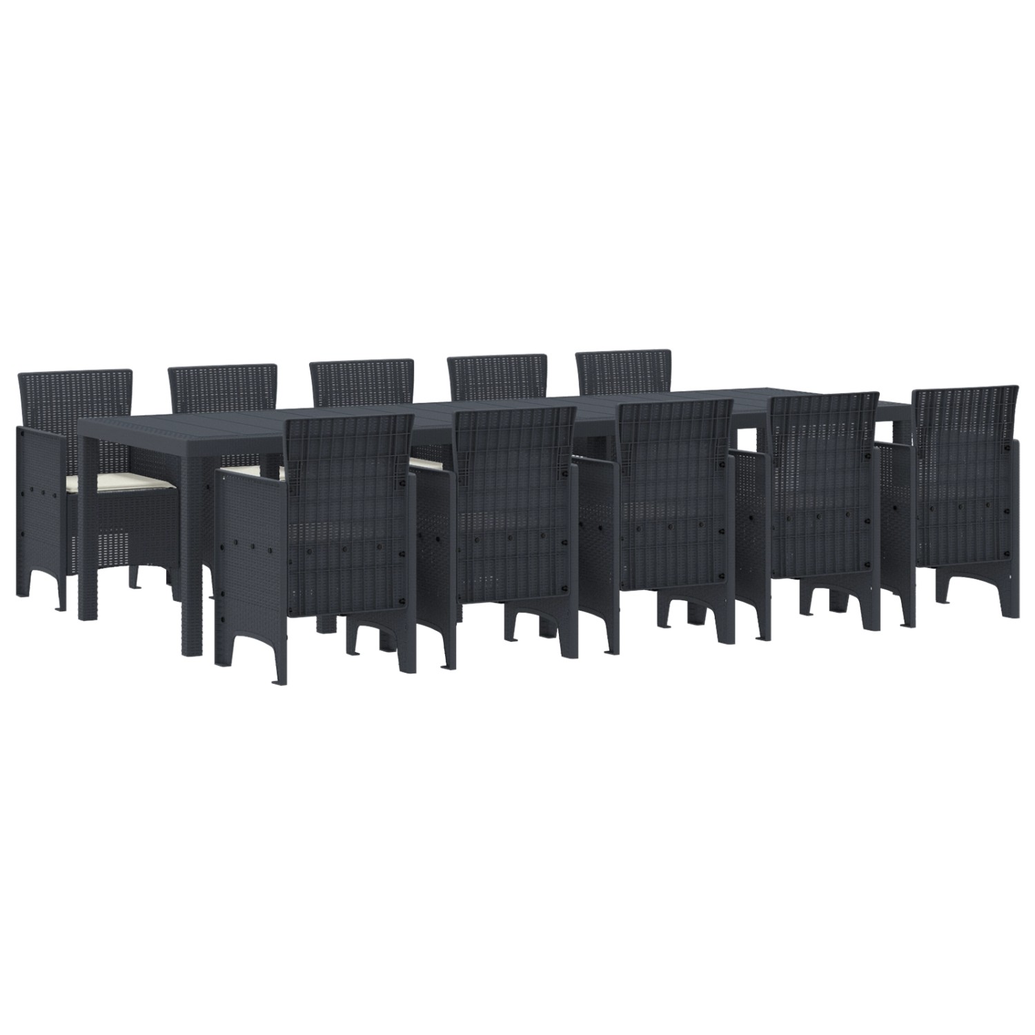 vidaXL 11-Teiliges Garten Essset mit Kissen Anthrazit Poly-Rattan 3378756 vidaXL 11-Teiliges Garten Essset mit Kissen Anthrazit Poly-Rattan 3378756 von VIDAXL